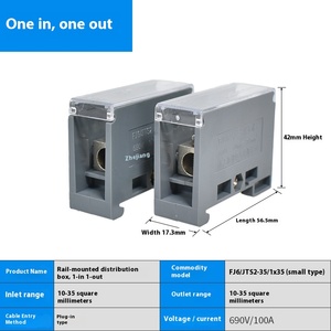 Công suất cao jts2 loại đường sắt Splitter thiết bị đầu cuối đa chức năng một plug-in cho nhiều hệ thống dây điện chia tách bốn Zero lửa mặt đất dây - Product Image 6
