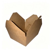 Boîte en papier kraft naturel écologique pour emballage de restauration rapide, logo personnalisé imprimé, doublure de taille personnalisée