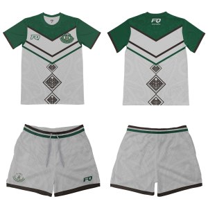 Kaos dan Celana Pendek Custom Motif Maori dengan Cetak Sublimasi, Kaos Latihan Lengan Pendek Custom Tag, Set Jersey dan Celana Pendek - Product Image 3