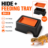 Boîte de cachette en plastique pour reptiles, grotte cachette pour gecko léopard, serpent, lézard, décoration de terrarium, fournitures pour animaux de compagnie