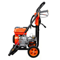 Pompe à jet de lavage à essence portable 2610 PSI, 160 bars, avec roues et poignée pour le nettoyage des surfaces de jardin, de patio et de sols
