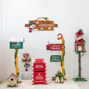 Christmas Mailbox Ornaments Leaving Message Post Box Standing Mailbox Farmhouse Design For Xmas Garden Decoration
