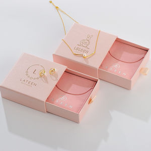 Custom Logo Sliding Drawer Ring Jewelry Packaging <b>Box</b> Pink Cardboard <b>Gift</b> <b>Box</b> with <b>White</b> Foam Insert Premium Jewelry <b>Box</b> - Product Image 2