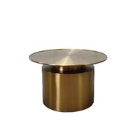 Table basse mobile de luxe moderne en acier inoxydable doré pour salon, ensemble de meubles métalliques VRGO, vente en gros Lecong 1