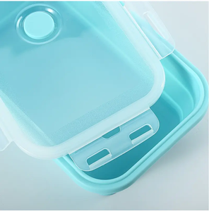 Lonchera Portátil Plegable de Silicona con Tapa de Plástico Contenedor de Alimentos Apto para Microondas para Almacenamiento de Fruta para Niños - Product Image 2
