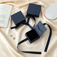 Emballage cadeau rigide personnalisé pour collier, bague, boucles d'oreilles, avec porte-carte de remerciement
