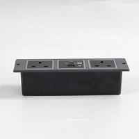 Prise de courant encastrée pour conférence de meubles d'hôtel avec 2 prises UK cachées dans une multiprise de bureau avec chargeur USB-C 65W