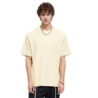 T-shirt vintage ample à col rond en pur coton 220g, manches courtes, taille US, pour jeunes, personnalisable avec impressions POD, idéal pour l'e-commerce transfrontalier Etsy