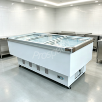 Congélateur coffre commercial à couvercle coulissant plat de 2,0 m, à froid direct, pour la conservation des aliments surgelés et des glaces