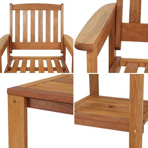 Ensemble table et chaises de patio d'extérieur avec parasol, très vendu à l'international ; tables et chaises en bois massif en gros pour - Product Image 2