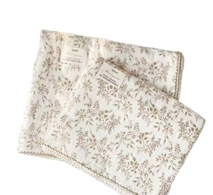 ผ้ากอซมัสลินนุ่มสําหรับเด็ก 2 ชั้นผ้าห่มพันเด็กผ้าฝ้ายอินทรีย์ระบายอากาศวินเทจดอกไม้ห่อตัวนอน - Product Image 1