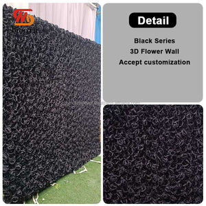ผนังดอกกุหลาบผ้าไหมเทียม 3 มิติ สีดำ สำหรับตกแต่งงานแต่งงาน วันวาเลนไทน์ และงานปาร์ตี้ ขนาด 240x240 ซม. - Product Image 2