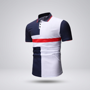 2026 Customization High Quality for T-<b>Shirts</b> Casual 100% Cotton <b>Geometric</b> Pattern Stand Collar Breathable Regular Fit Short Men - Product Image 1