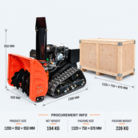 Équipement de déneigement pour entrepreneurs, souffleuse à neige télécommandée, emballage en caisse en bois, service OEM ODM, garantie de 12 mois, 60 cm