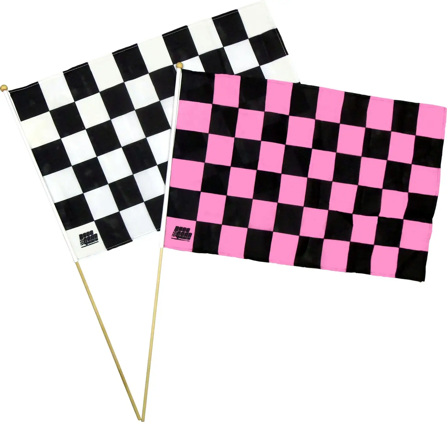 Drapeau à carreaux et signaux à main, drapeaux de course à carreaux noir et blanc