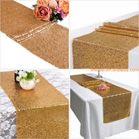 Fabrik preis 30x275cm Gold Tisch läufer Pailletten Polyester Tischdecke Glitter Tischdecke Abdeckung für Hochzeits dekoration Party