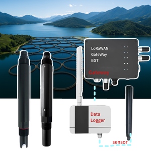 Capteur de qualité de l'eau en ligne pour l'aquaculture : température, DO, turbidité, EC, pH avec passerelle enregistreur de données LoRaWAN - Product Image 1