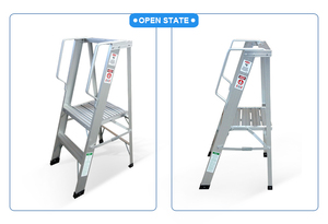 2 3 4 Steps <strong>Aluminum</strong> <strong>Ladder</strong> <strong>Single</strong>-Sided Grade 1A Aluminium Folding Stairs Household Platform Step <strong>Ladder</strong> - Product Image 4