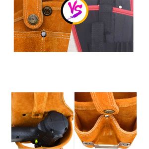 Heavy Duty <b>Leather</b> <b>Tool</b> Belt Multipurpose Pockets Work Organizer Pouch Framing Fat Lip <b>Tool</b> Holder Storage Bag - Product Image 6