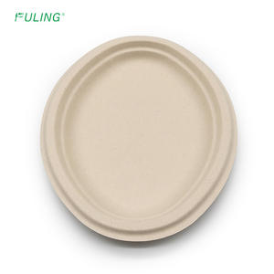 Platos Desechables Biodegradables FULING de Caña de Azúcar, Platos Ovalados de Bagazo de 10 y <span class=keywords><strong>12</strong></span> Pulgadas - Product Image 4