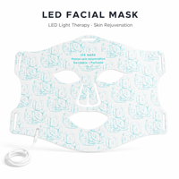 Masque LED en silicone pour soins du visage avec bandeau réglable et confortable pour femmes, utilisation à domicile, en salon ou en spa