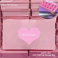 Boîte de Rangement XXL pour Capsules d'Ongles Marque Privée Personnalisée Numérotée en Plastique Transparent Noir Vide Rose