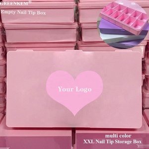 Boîte de Rangement XXL pour Capsules d'Ongles Marque Privée Personnalisée Numérotée en Plastique Transparent Noir Vide Rose - Product Image 1
