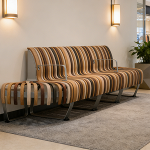 ML-WB067 Banc en bois personnalisable, mobilier pour espaces publics, pour hôpital, salon, hôtel, gare routière - Product Image 3