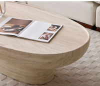 Table basse contemporaine en marbre travertin artificiel écologique personnalisée pour l'intérieur