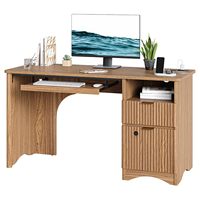 Bureau d'ordinateur en chêne brun de 47 pouces avec tiroir de rangement, étagères réglables, table d'écriture moderne pour bureau à domicile, chambre ou salle d'étude