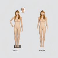 Maniquí de plástico de cuerpo completo con busto grande y color de piel simulado para escaparates y exhibición de ropa