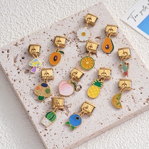 Colgantes de Acero Inoxidable a Granel, Bañados en Oro de 18k, con Esmalte de Color y Diseño de Fruta, Tipo Italian Charm para Pulsera - Product Image 2