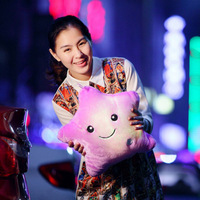 35cm Étoile d'éclairage la nuit Jouets en peluche Animal en peluche Étoile lumineuse Oreiller Animaux en peluche