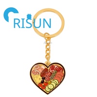 Porte-clés en émail personnalisé en gros, thème cuisine italienne, en métal, motifs mignons Ravioli, Lasagna, Pâtes, Nœud papillon, Fusilli, Spaghetti