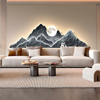 Salon canapé fond mur paysage Art décor à la maison peinture moderne luxe Led lueur cristal porcelaine peinture