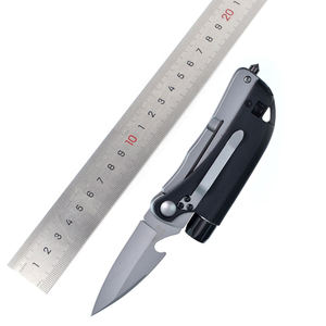 Couteau de poche tactique multifonction à lumière LED, outil de poche, survie, chasse, extérieur, lampe de poche, ouvre-bouteille, sifflet, disjoncteur de fenêtre, nouveau - Product Image 6