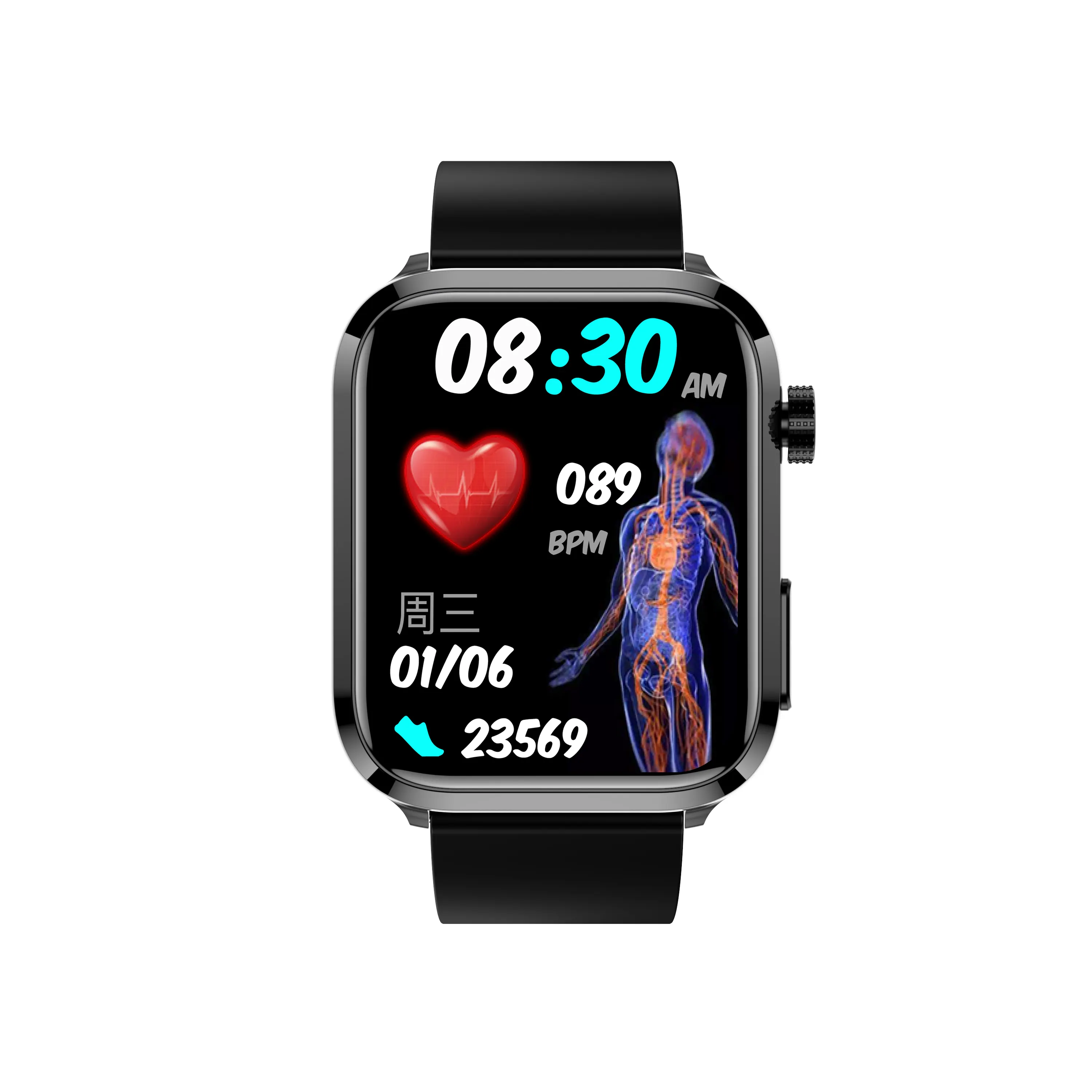Smart watch Gauge cholesterol uric acid blood sugar glucose monitoring system detector meter test kit set smartwatch
