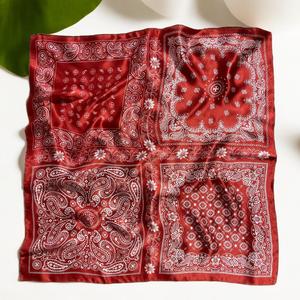 Foulard carré rétro bohème 70 cm à imprimé cachemire, effet soie, pour cheveux, printemps/automne, fin, à nouer, type mouchoir carré - Product Image 1