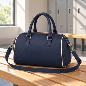 Handbag Mini Bowling Bag <b>Nylon</b> Women Top Handle Crossbody Piped Seams 24x14cm Custom Logo - Product Image 1