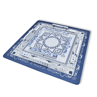 Vente en gros d'usine : Ensemble de Mahjong en porcelaine bleue et blanche de style chinois, tuiles de Mahjong portables pour la collection, les loisirs en famille et les cadeaux