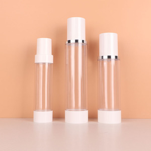 Sang trọng 120ml không có không khí bơm phun chai nửa mui xe Bạc cạnh Mỹ phẩm <span class=keywords><strong>container</strong></span> cho mặt nạ và các loại kem - Product Image 3