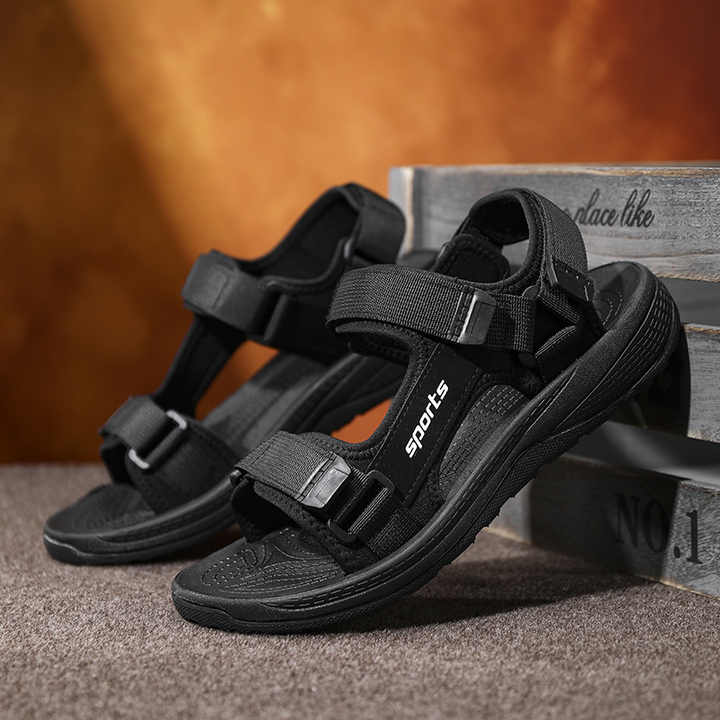 Mens Sandals Soft Soled Quick Drying Anti Slip Lightweight Hollow Out Breathable Comfortable Thick Sole Casual Sports Sandals