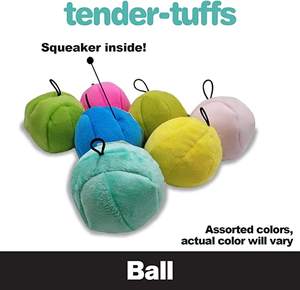 Cina OEM/ODM Puppy Tender Tuffs Ball Tough peluche Dog Toy palla rotonda colorata con Squeaker resistente alle forature - Product Image 4