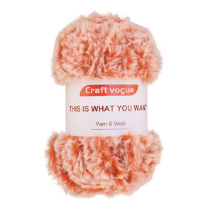 Yumuşak el örgü fantezi kabarık peluş desen tığ hantal Polyester vizon sahte kürk iplik örgü şapka için - Product Image 2