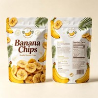 Sachet Doypack Personnalisé Imprimé pour Chips de Banane, avec Fermeture Zip, en Feuille d'Aluminium Mylar de Qualité Alimentaire, pour Emballage de Snacks