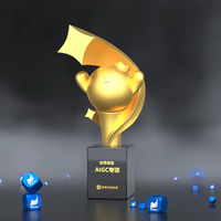 Premio Personalizzato per Creatori di Video Commemorativi, Divertente e Moderna Statuetta in Lega Placcata Oro