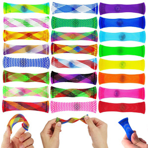Juguete Sensorial Antiestrés de Malla Elástica Silenciosa con Tubo de Canicas, para la Ansiedad y la Concentración (Colores Surtidos) - Product Image 1