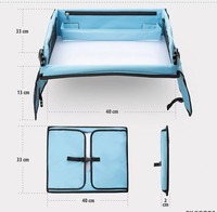 Table de voyage pliable et légère pour siège arrière de voiture ou avion, avec plusieurs poches et tableau effaçable à sec pour enfants