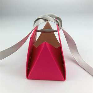 Sobre de regalo de joyería de papel de arte rojo portátil con logotipo personalizado bolsa con forma de <span class=keywords><strong>mini</strong></span> monedero con Lazo de cinta para cosméticos - Product Image 6