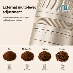 Moulin à café manuel en alliage d'aluminium <span class=keywords><strong>de</strong></span> qualité supérieure, poignée en <span class=keywords><strong>noyer</strong></span>, réglages <span class=keywords><strong>de</strong></span> mouture multi-niveaux, moulin à grains <span class=keywords><strong>de</strong></span> café portable <span class=keywords><strong>de</strong></span> qualité alimentaire - Product Image 6
